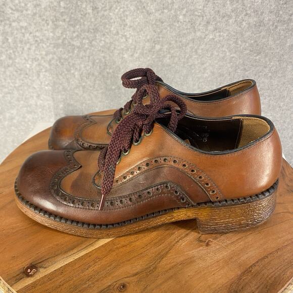👞 Vintage 70s Two-Tone Brogue Oxfords Men’s 10 – Mod Rockabilly Style 🤎 - Picture 6 of 14
